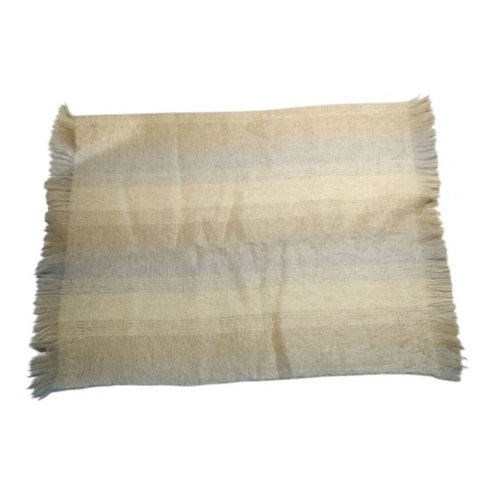 Avoca Handweavers Neutral Mohair Wool Irish Throw Blanket